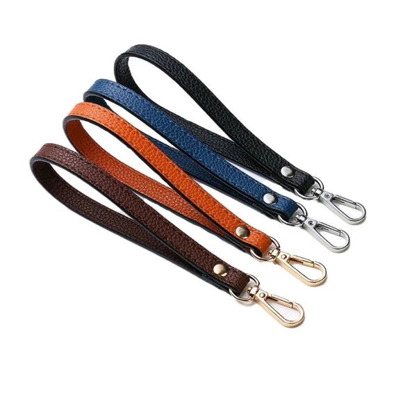 Red and Gold Accessories Wrist Strap Purse Bag Strap 20CM PU Leather Handles - Picture 3 of 6